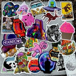 Bundle of 100 Mystery Stickers Colorful and Fun